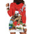 Christmas Costa Rica Hoodie Dress A Cheerful Sloth Wearing a Santa Hat - Wonder Print Shop