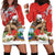 Christmas Costa Rica Hoodie Dress A Cheerful Sloth Wearing a Santa Hat - Wonder Print Shop