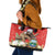 Christmas Costa Rica Leather Tote Bag A Cheerful Sloth Wearing a Santa Hat - Wonder Print Shop