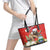 Christmas Costa Rica Leather Tote Bag A Cheerful Sloth Wearing a Santa Hat - Wonder Print Shop