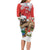 Christmas Costa Rica Long Sleeve Bodycon Dress A Cheerful Sloth Wearing a Santa Hat - Wonder Print Shop