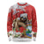 Christmas Costa Rica Long Sleeve Shirt A Cheerful Sloth Wearing a Santa Hat - Wonder Print Shop