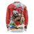 Christmas Costa Rica Long Sleeve Shirt A Cheerful Sloth Wearing a Santa Hat - Wonder Print Shop