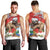 Christmas Costa Rica Men Tank Top A Cheerful Sloth Wearing a Santa Hat - Wonder Print Shop