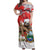 Christmas Costa Rica Off Shoulder Maxi Dress A Cheerful Sloth Wearing a Santa Hat - Wonder Print Shop