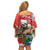 Christmas Costa Rica Off Shoulder Short Dress A Cheerful Sloth Wearing a Santa Hat - Wonder Print Shop