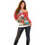 Christmas Costa Rica Off Shoulder Sweater A Cheerful Sloth Wearing a Santa Hat - Wonder Print Shop