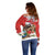 Christmas Costa Rica Off Shoulder Sweater A Cheerful Sloth Wearing a Santa Hat - Wonder Print Shop