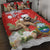 Christmas Costa Rica Quilt Bed Set A Cheerful Sloth Wearing a Santa Hat - Wonder Print Shop