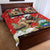 Christmas Costa Rica Quilt Bed Set A Cheerful Sloth Wearing a Santa Hat - Wonder Print Shop