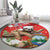 Christmas Costa Rica Round Carpet A Cheerful Sloth Wearing a Santa Hat