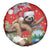 Christmas Costa Rica Spare Tire Cover A Cheerful Sloth Wearing a Santa Hat - Wonder Print Shop