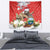 Christmas Costa Rica Tapestry A Cheerful Sloth Wearing a Santa Hat - Wonder Print Shop