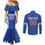 Custom Moldova Football Couples Matching Mermaid Dress and Long Sleeve Button Shirt Tricolorii Tree Of Life Blue Version