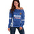 Custom Moldova Football Off Shoulder Sweater Tricolorii Tree Of Life Blue Version