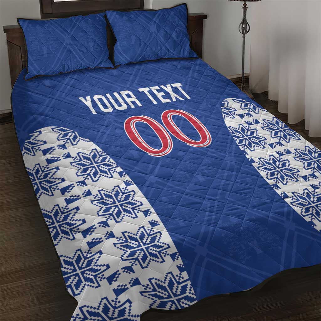 Custom Moldova Football Quilt Bed Set Tricolorii Tree Of Life Blue Version - Wonder Print Shop