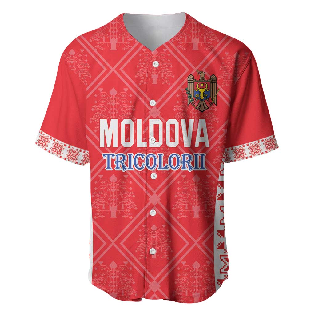 Custom Moldova Football Baseball Jersey Tricolorii Tree Of Life Red Version - Wonder Print Shop