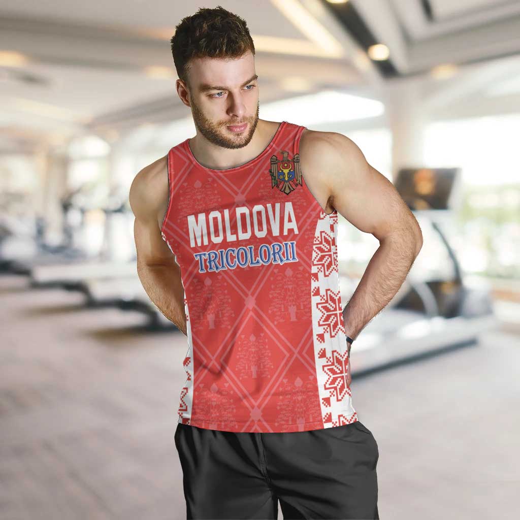 Custom Moldova Football Men Tank Top Tricolorii Tree Of Life Red Version