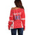 Custom Moldova Football Off Shoulder Sweater Tricolorii Tree Of Life Red Version