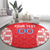 Custom Moldova Football Round Carpet Tricolorii Tree Of Life Red Version