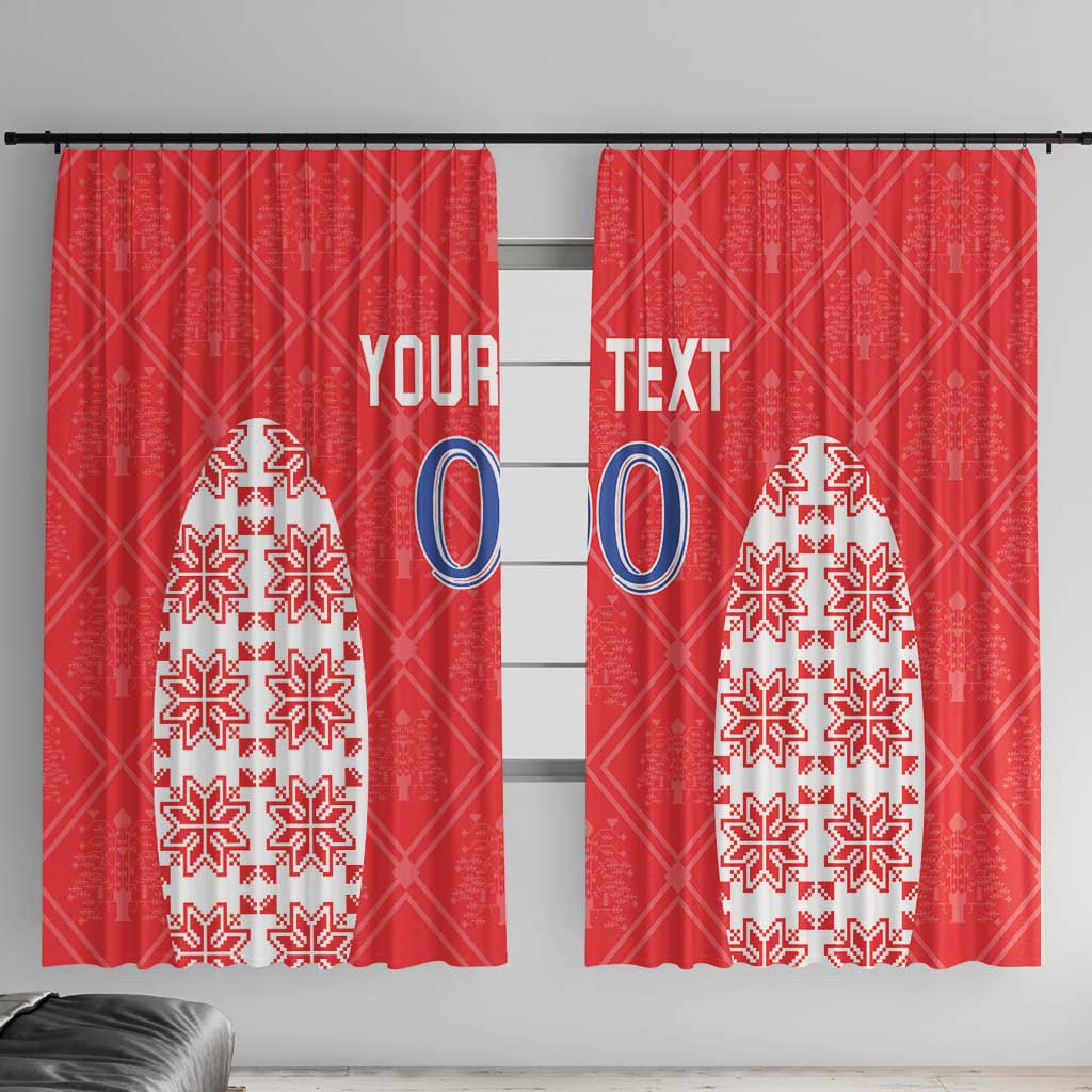 Custom Moldova Football Window Curtain Tricolorii Tree Of Life Red Version - Wonder Print Shop