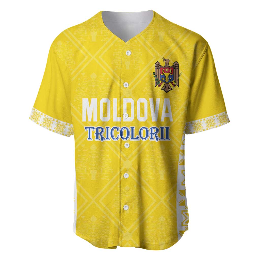 Custom Moldova Football Baseball Jersey Tricolorii Tree Of Life Yellow Version - Wonder Print Shop