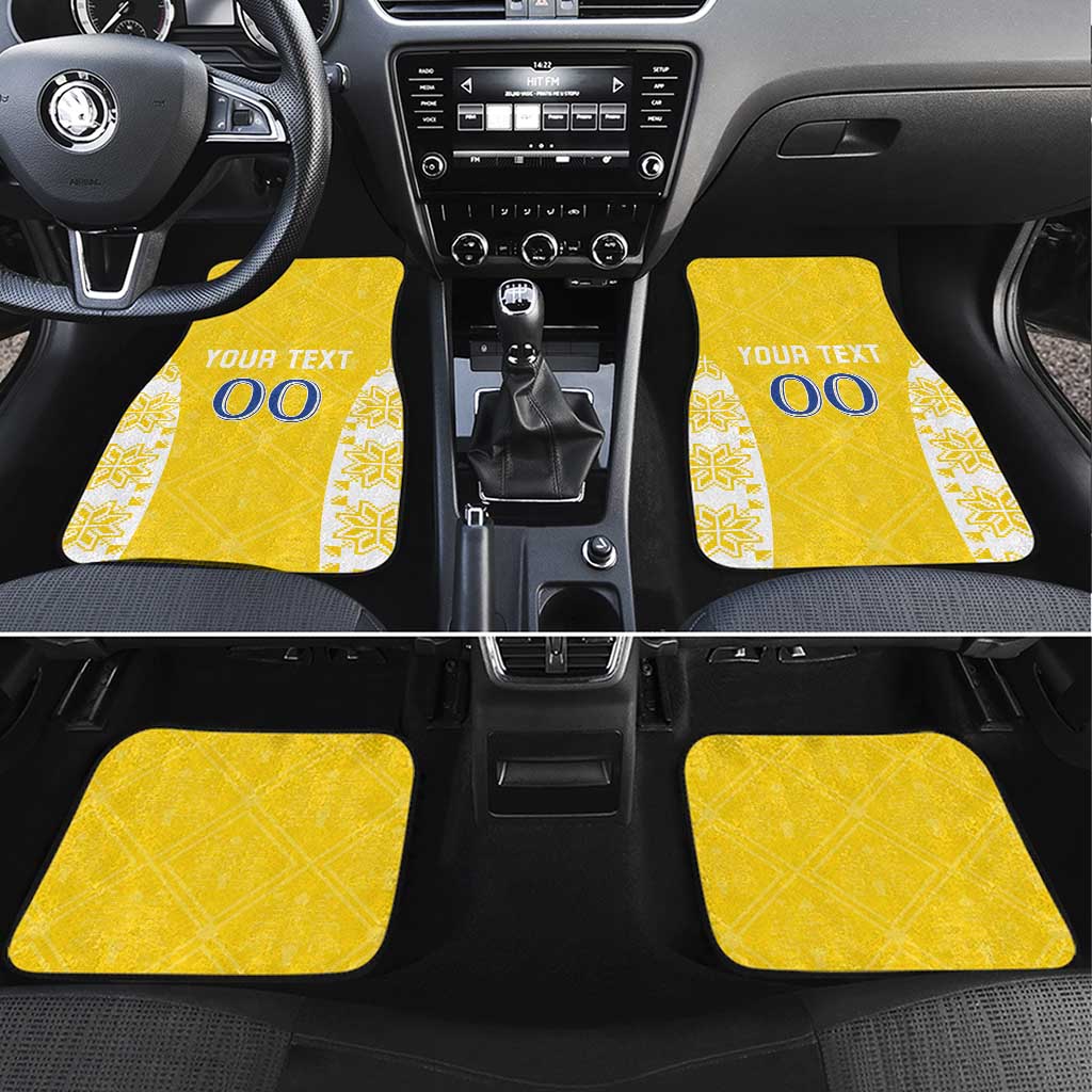 Custom Moldova Football Car Mats Tricolorii Tree Of Life Yellow Version - Wonder Print Shop