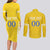 Custom Moldova Football Couples Matching Long Sleeve Bodycon Dress and Long Sleeve Button Shirt Tricolorii Tree Of Life Yellow Version - Wonder Print Shop