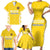 Custom Moldova Football Family Matching Short Sleeve Bodycon Dress and Hawaiian Shirt Tricolorii Tree Of Life Yellow Version - Wonder Print Shop