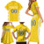 Custom Moldova Football Family Matching Short Sleeve Bodycon Dress and Hawaiian Shirt Tricolorii Tree Of Life Yellow Version - Wonder Print Shop