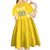 Custom Moldova Football Kid Short Sleeve Dress Tricolorii Tree Of Life Yellow Version - Wonder Print Shop