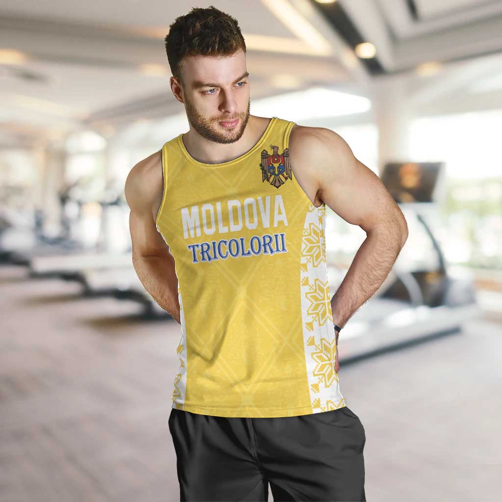 Custom Moldova Football Men Tank Top Tricolorii Tree Of Life Yellow Version