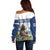 Personalized Finland Off Shoulder Sweater Brown Bear With Lily Of The Valley