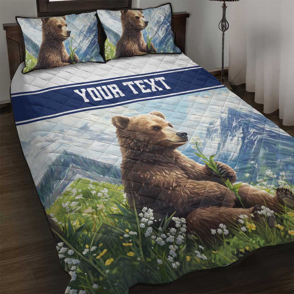 Personalized Finland Quilt Bed Set Brown Bear With Lily Of The Valley - Wonder Print Shop