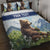 Personalized Finland Quilt Bed Set Brown Bear With Lily Of The Valley - Wonder Print Shop