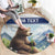 Personalized Finland Round Carpet Brown Bear With Lily Of The Valley