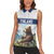 Personalized Finland Women Sleeveless Polo Shirt Brown Bear With Lily Of The Valley - Wonder Print Shop