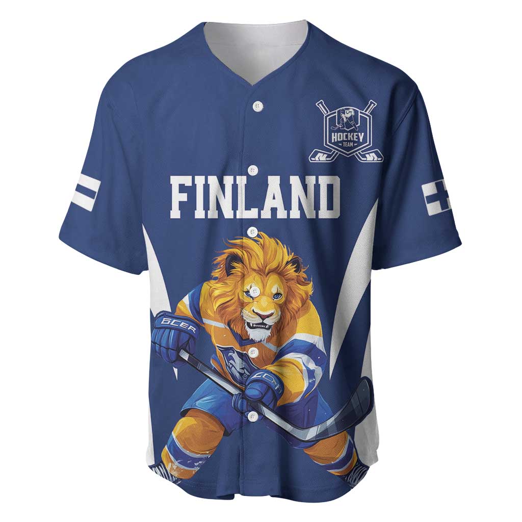 Custom Finland Hockey Baseball Jersey Suomi Leijonat Mascot - Wonder Print Shop