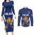 Custom Finland Hockey Couples Matching Long Sleeve Bodycon Dress and Long Sleeve Button Shirt Suomi Leijonat Mascot - Wonder Print Shop