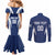 Custom Finland Hockey Couples Matching Mermaid Dress and Long Sleeve Button Shirt Suomi Leijonat Mascot