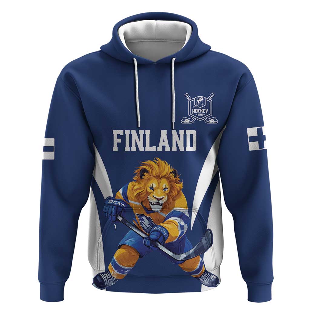 Custom Finland Hockey Hoodie Suomi Leijonat Mascot - Wonder Print Shop