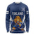 Custom Finland Hockey Long Sleeve Shirt Suomi Leijonat Mascot - Wonder Print Shop