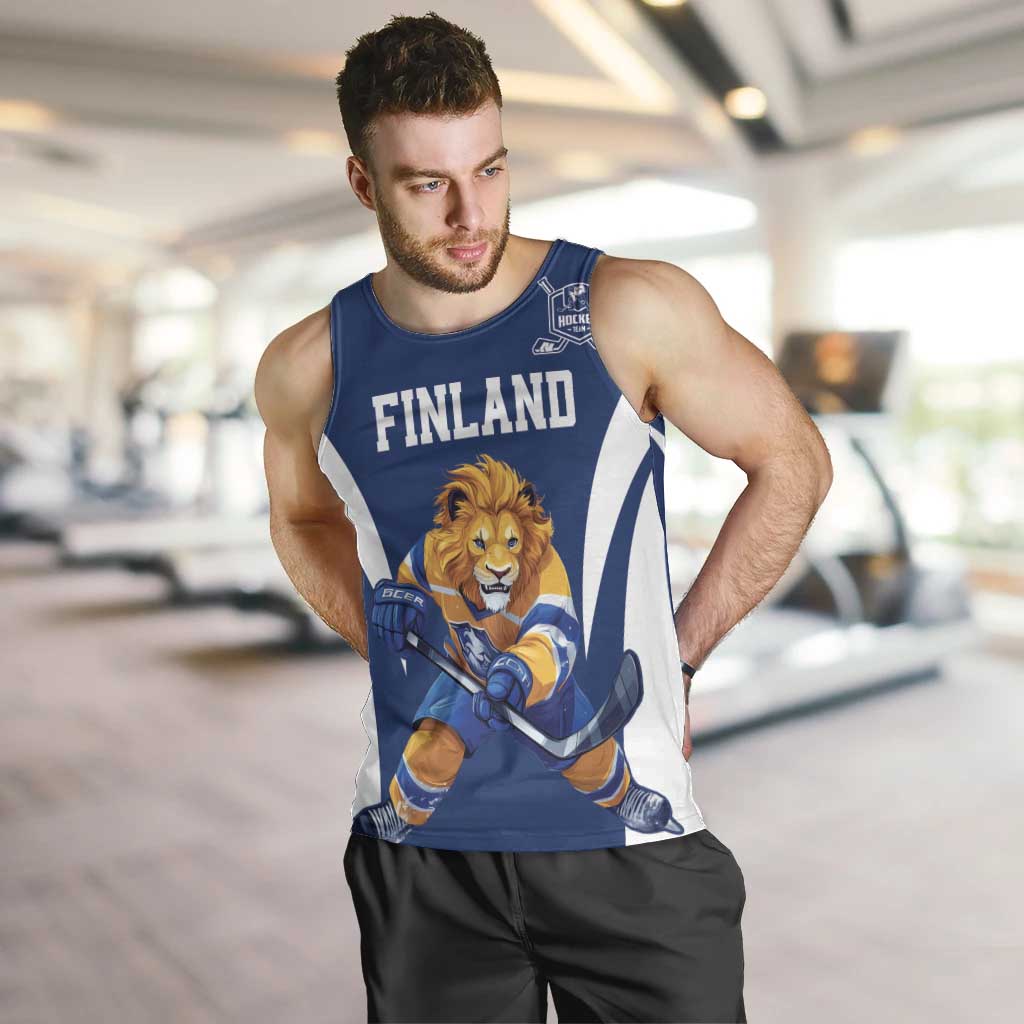 Custom Finland Hockey Men Tank Top Suomi Leijonat Mascot