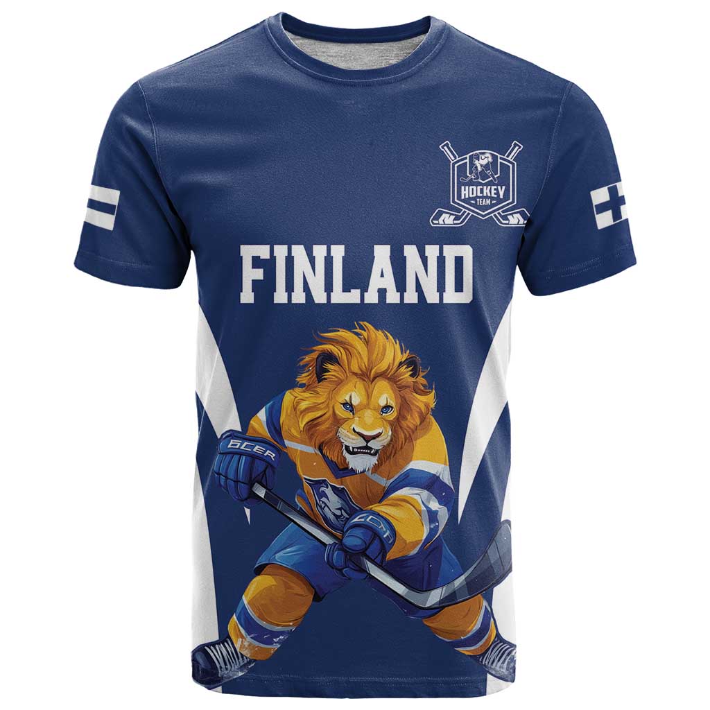 Custom Finland Hockey T Shirt Suomi Leijonat Mascot