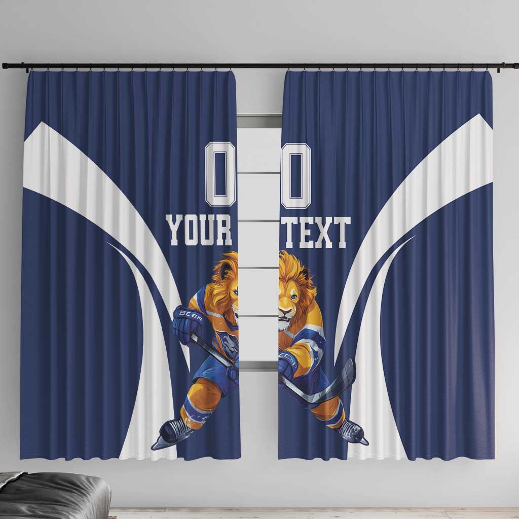 Custom Finland Hockey Window Curtain Suomi Leijonat Mascot