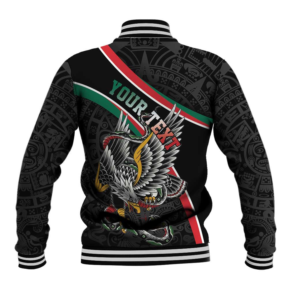 Mexico Eagle Spirit Personalized Baseball Jacket Ancient Aztec Pattern - Wonder Print Shop