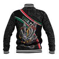 Mexico Eagle Spirit Personalized Baseball Jacket Ancient Aztec Pattern - Wonder Print Shop