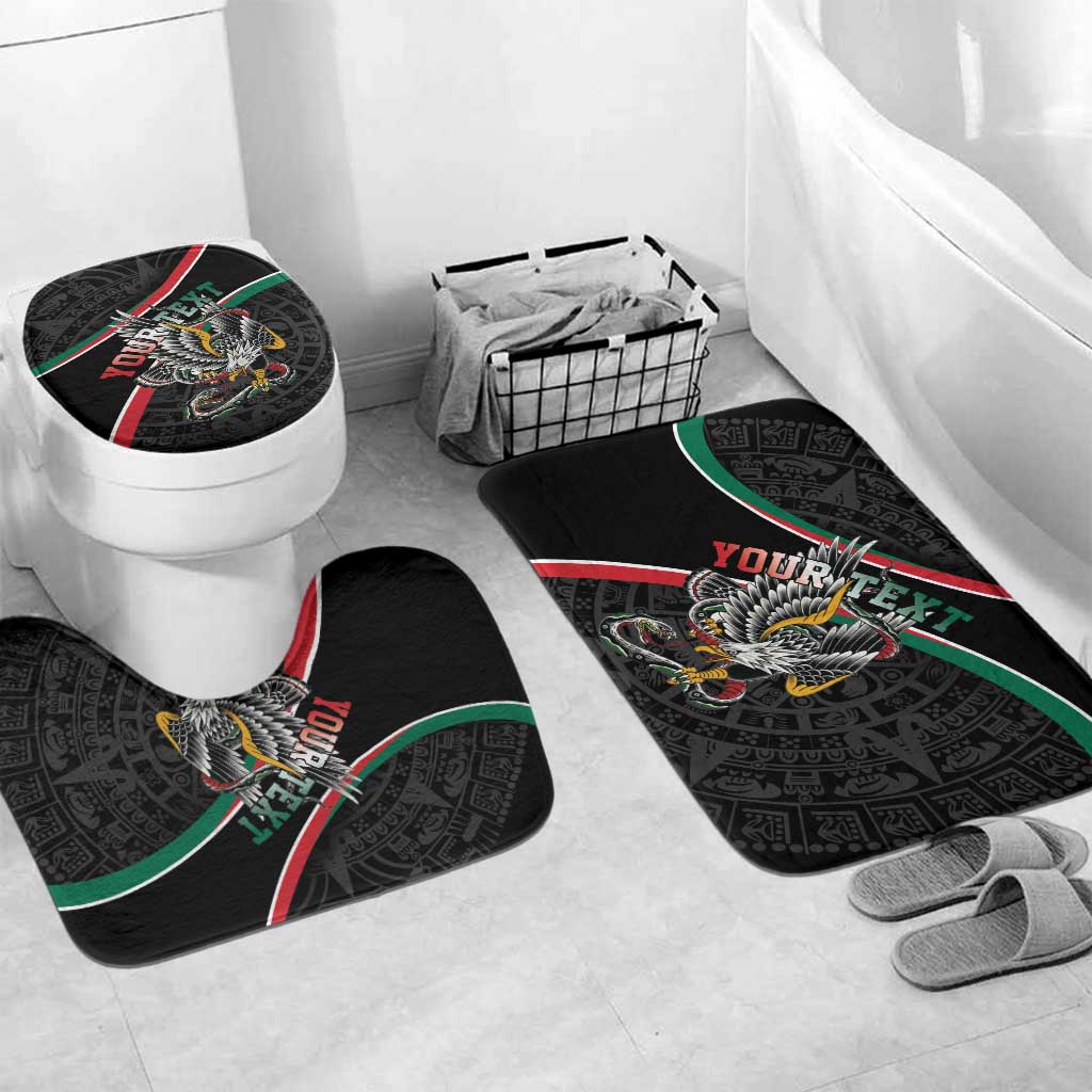 Mexico Eagle Spirit Personalized Bathroom Set Ancient Aztec Pattern - Wonder Print Shop
