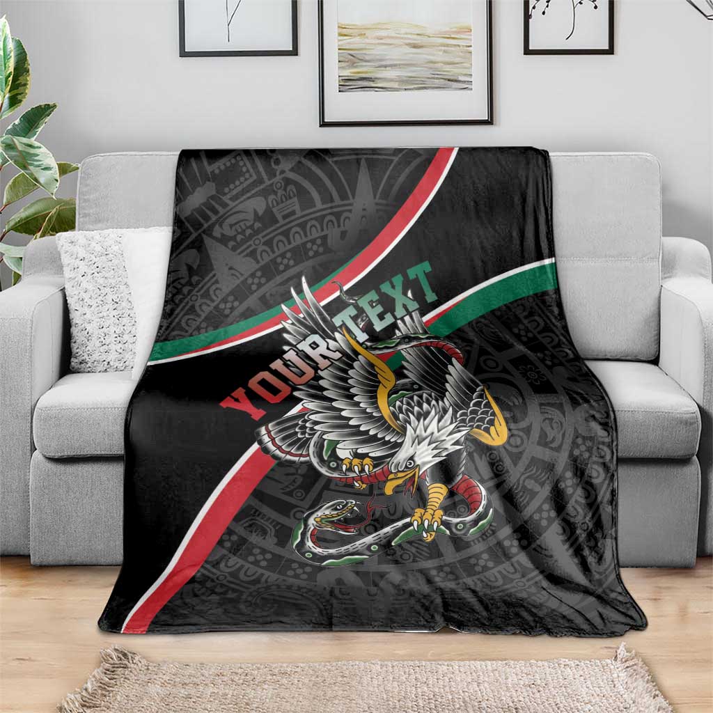 Mexico Eagle Spirit Personalized Blanket Ancient Aztec Pattern - Wonder Print Shop