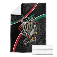 Mexico Eagle Spirit Personalized Blanket Ancient Aztec Pattern - Wonder Print Shop
